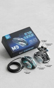 M9 RGB Gaming Wired Mouse – LED Backlight USB Gaming Mouse 7 Buttons Adjustable DPI for PC Laptop Gamers