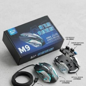 M9 RGB Gaming Wired Mouse – LED Backlight USB Gaming Mouse 7 Buttons Adjustable DPI for PC Laptop Gamers