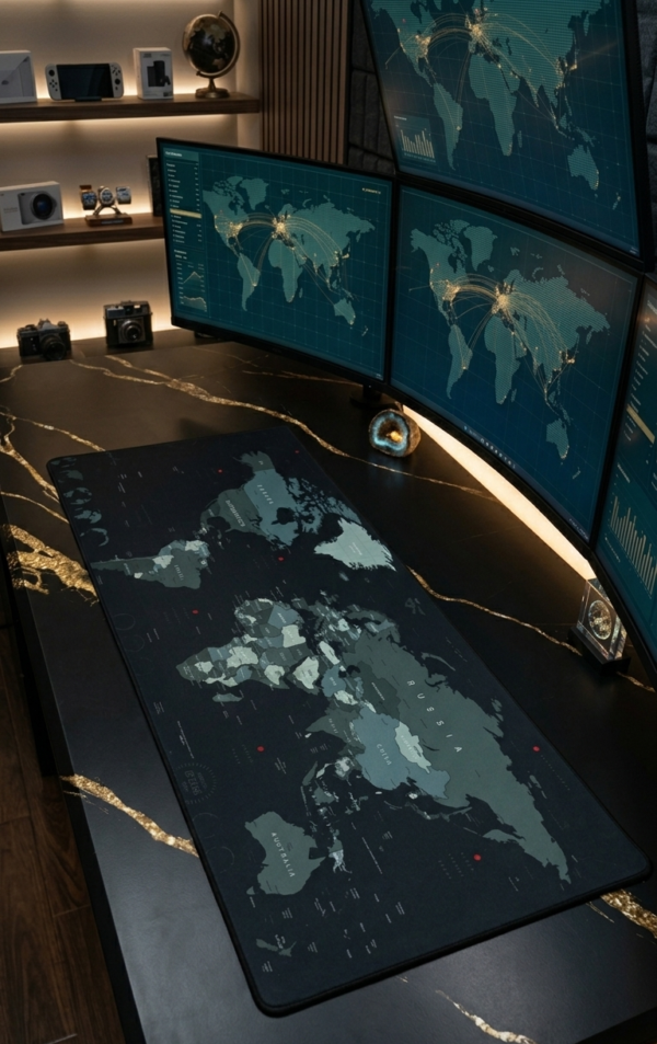 Aesthetic World Map Desk Mat