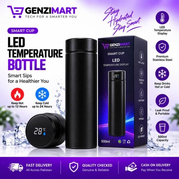 Smart LED Temperature Display Water Bottle – 500ml